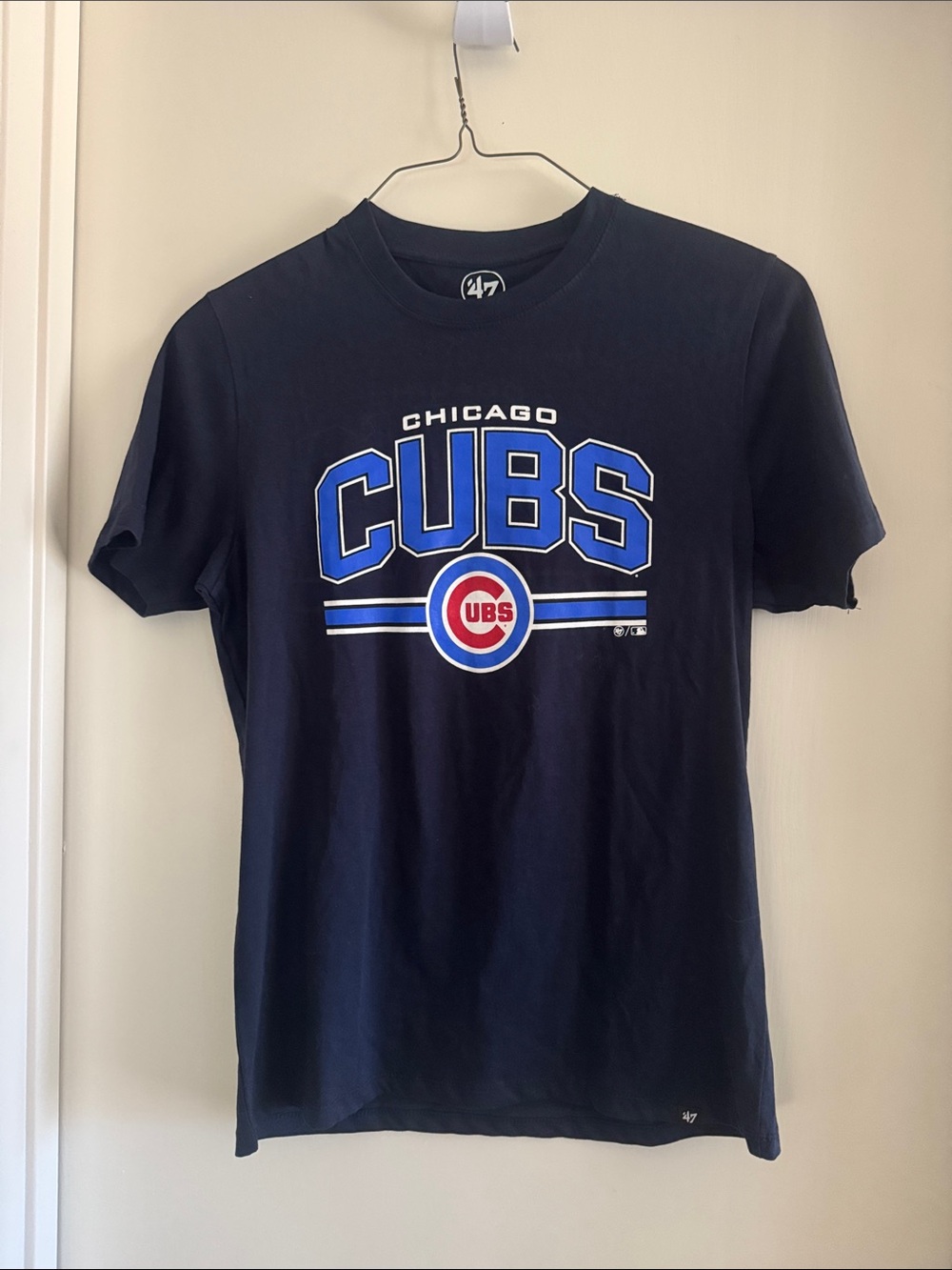 47 Navy Chicago Cubs Short-Sleeve Tee with Blue and Red Logo